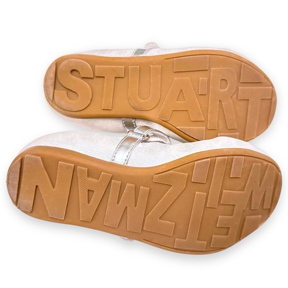 Stuart Weitzman Kids Girls Silver Mary Jane Flats, Size 9 - Picture 4 of 4